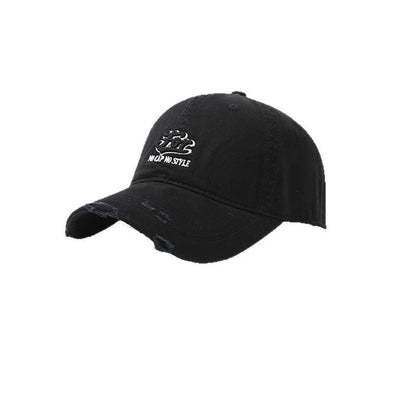 Letter Distressed Cap Embroidered
