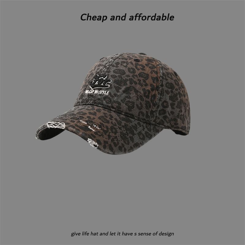 Letter Distressed Cap Embroidered