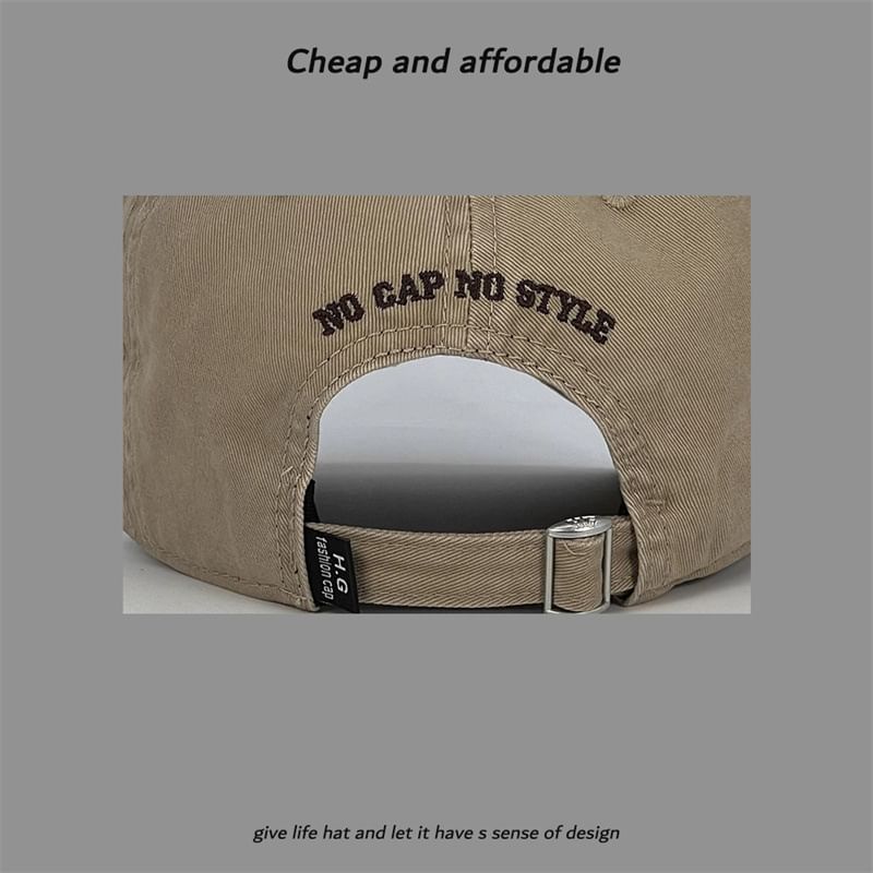 Washed Number Cap Distressed Embroidered