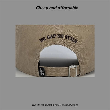 Washed Number Cap Distressed Embroidered