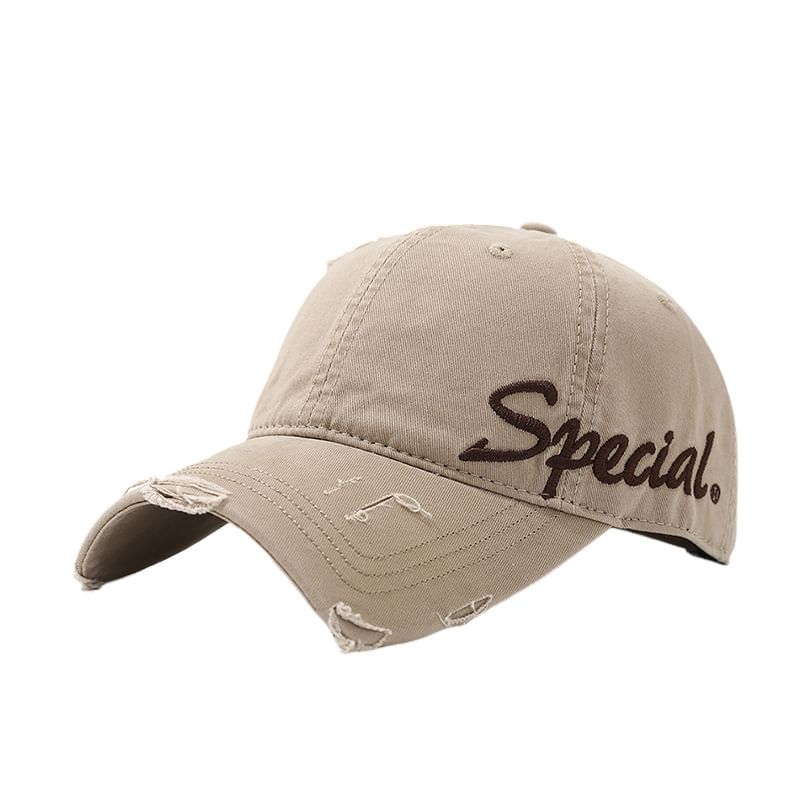 Embroidered Cap Letter Distressed