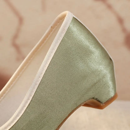 Floral Embroidered Panel Pumps