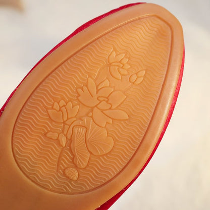 Floral Embroidered Faux Pearl Mules