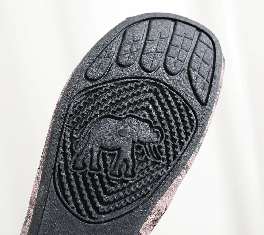 Floral Print Panel Flats