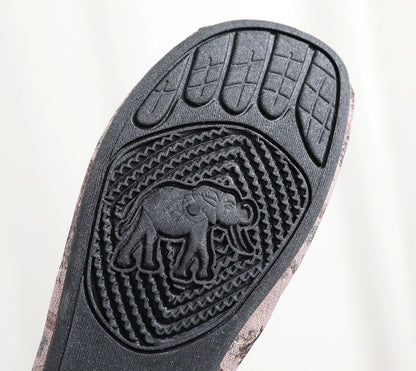 Floral Print Panel Flats