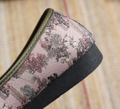 Floral Print Panel Flats