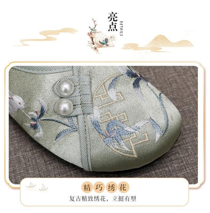 Embroidered Beaded Mules