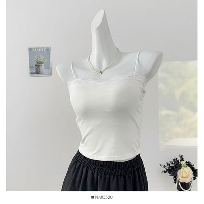 Padded Cami - Lace Trim Casual Style