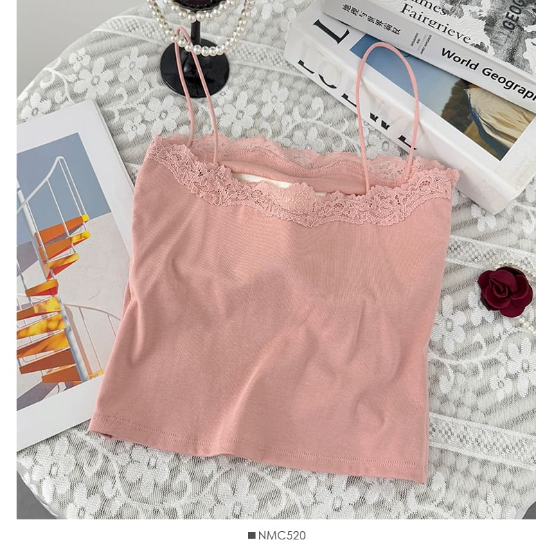 Padded Cami - Lace Trim Casual Style