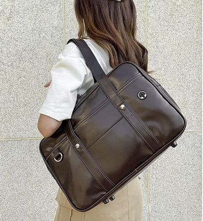 Faux Pocketed Tote Leather Bag