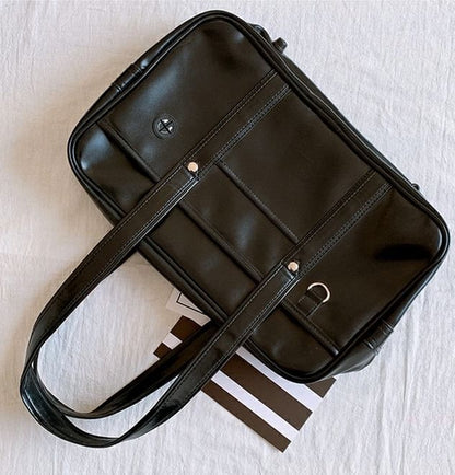 Faux Pocketed Tote Leather Bag