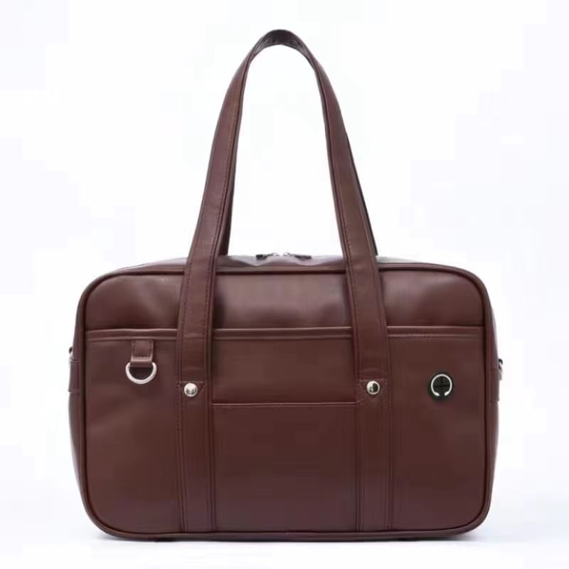 Faux Pocketed Tote Leather Bag