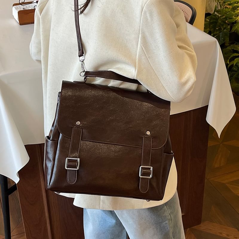 Satchel Backpack Faux Leather