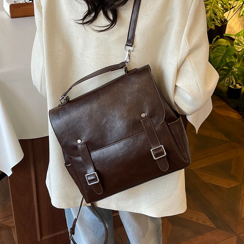Satchel Backpack Faux Leather