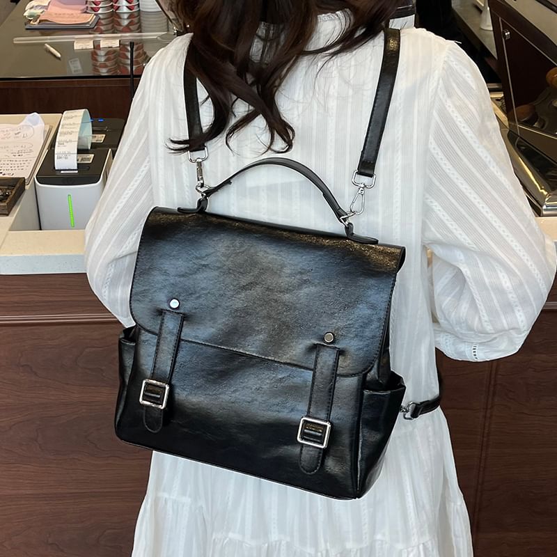 Satchel Backpack Faux Leather