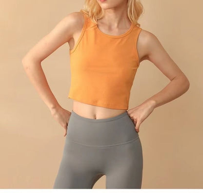Crew Neck Plain Crop Tank Top