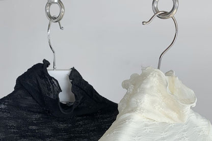 Turtleneck Lace Long Sleeve Top