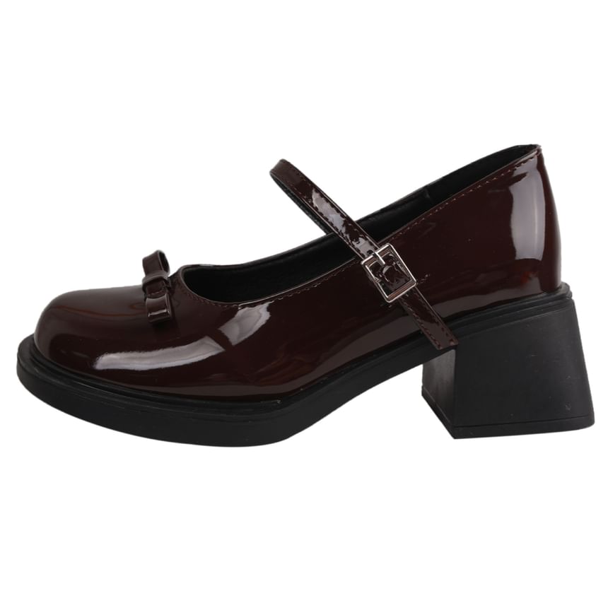 Chunky Heel Bow Mary Jane Pumps