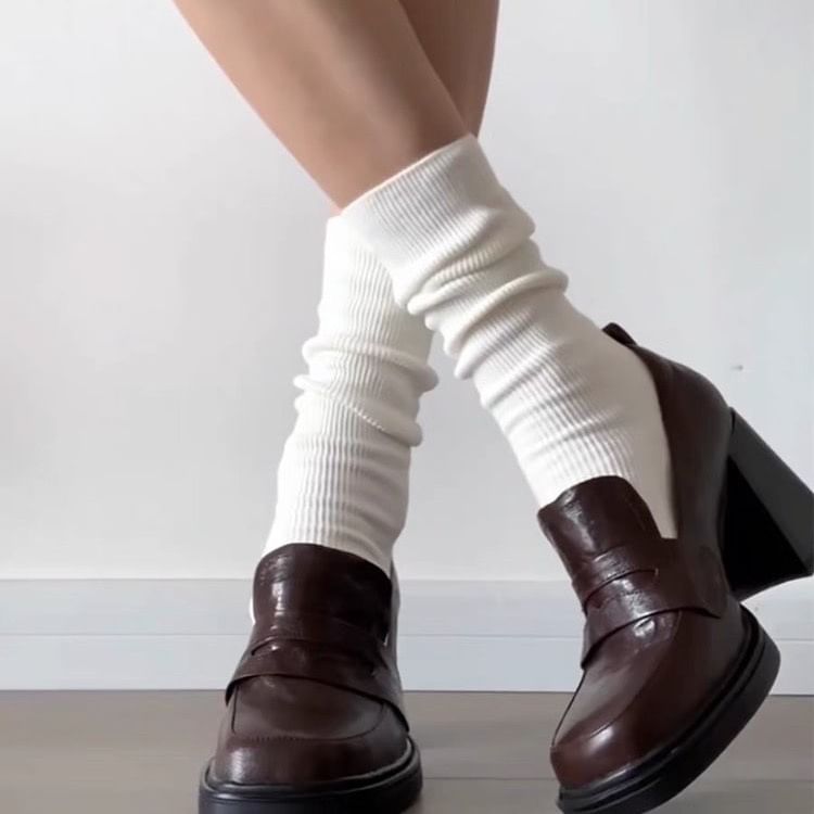 Chunky Heel Loafer Pumps