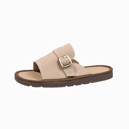 Plain Buckled Slide Sandals