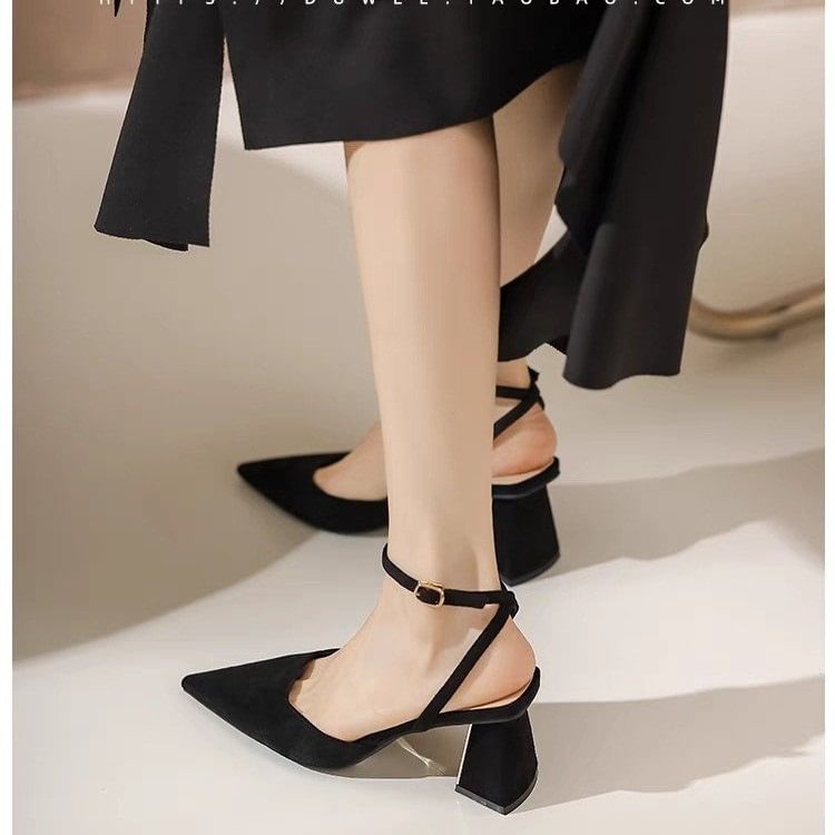 Pointed Toe Stiletto Heel Slingback Sandals