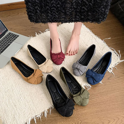Plain Bow Detail Flats