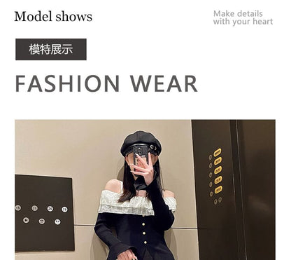 Two-Tone Knit Flat Mules