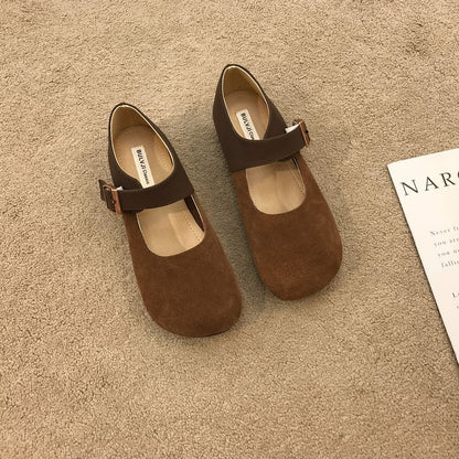 Plain Buckled Mary Jane Flats