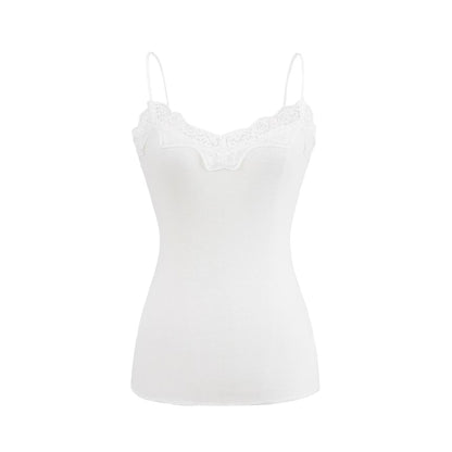 Ribbed Lace Trim Camisole