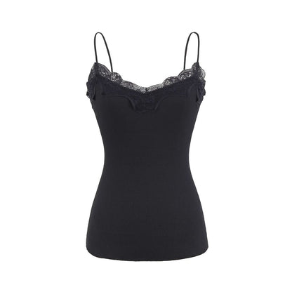 Ribbed Lace Trim Camisole