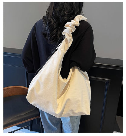 Plain Ruched Tote Bag