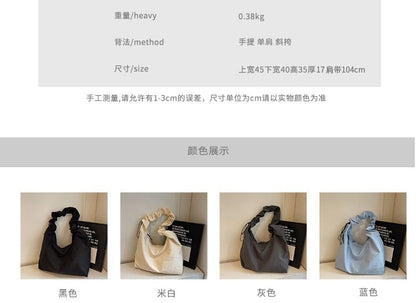 Plain Ruched Tote Bag