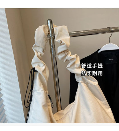 Plain Ruched Tote Bag
