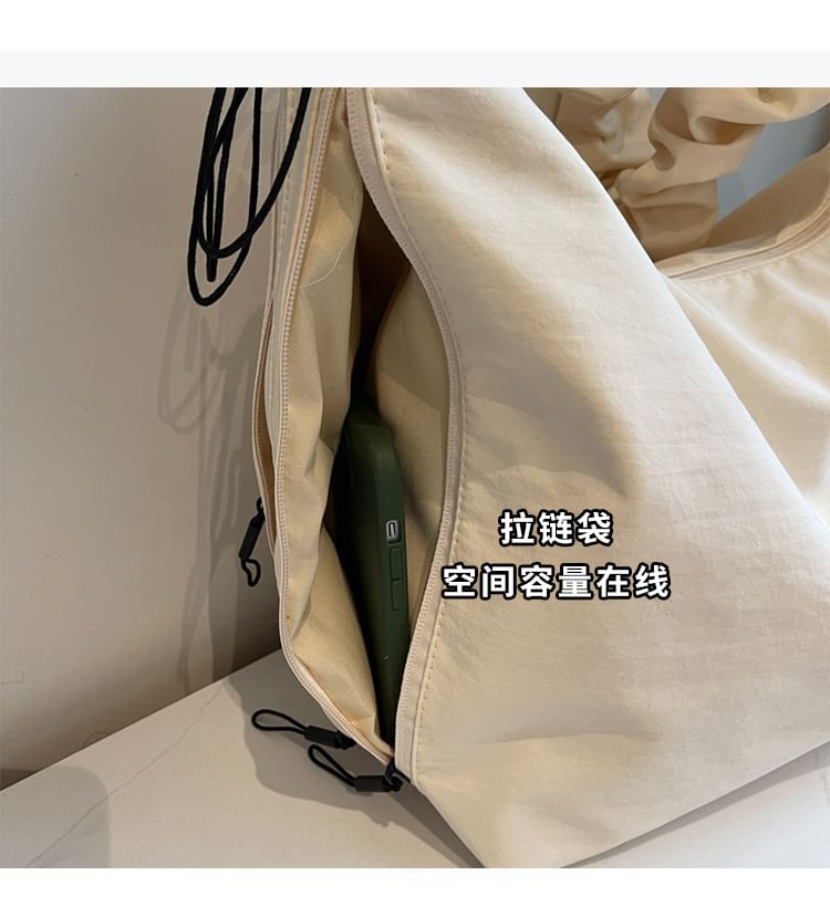 Plain Ruched Tote Bag