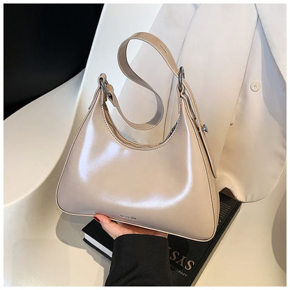 Lettering Faux Leather Tote Bag