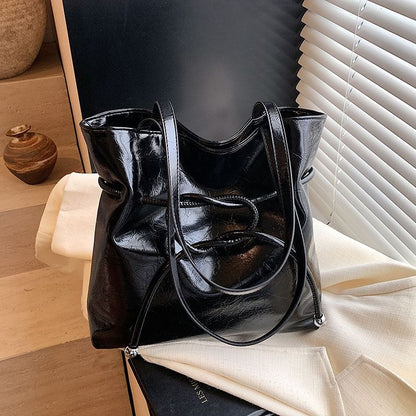 Knot Faux Leather Tote Bag