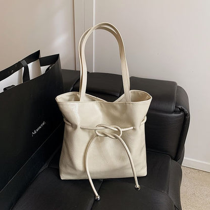 Knot Faux Leather Tote Bag