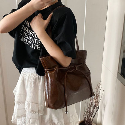 Knot Faux Leather Tote Bag