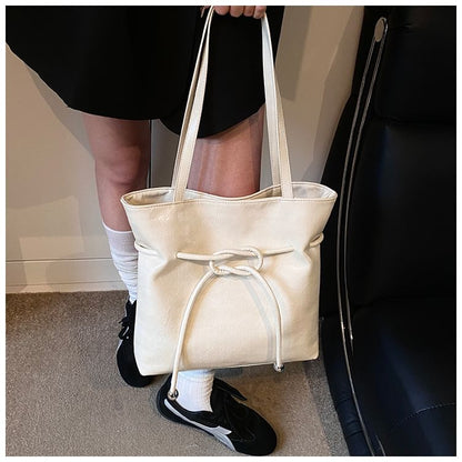 Knot Faux Leather Tote Bag