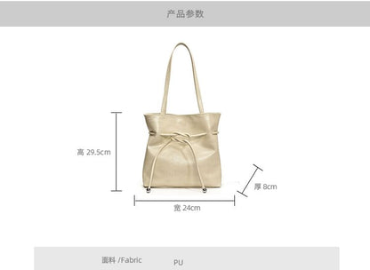 Knot Faux Leather Tote Bag