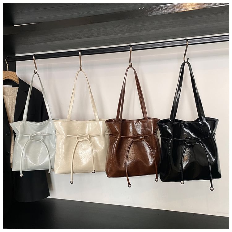 Knot Faux Leather Tote Bag