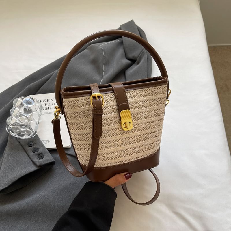 Striped Bucket Bag