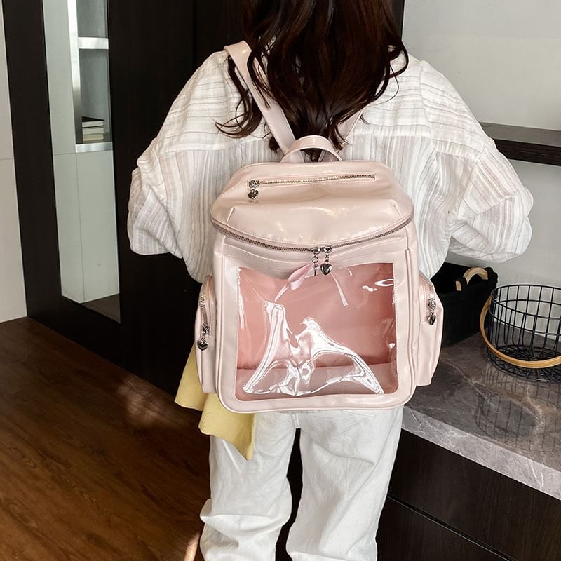 Multi-Pocket PVC Panel Backpack