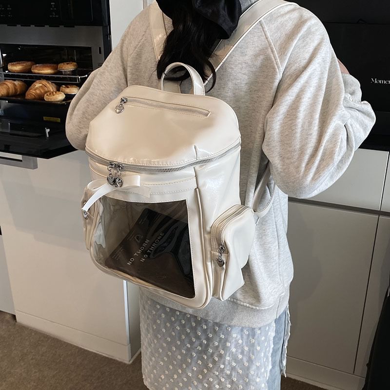 Multi-Pocket PVC Panel Backpack