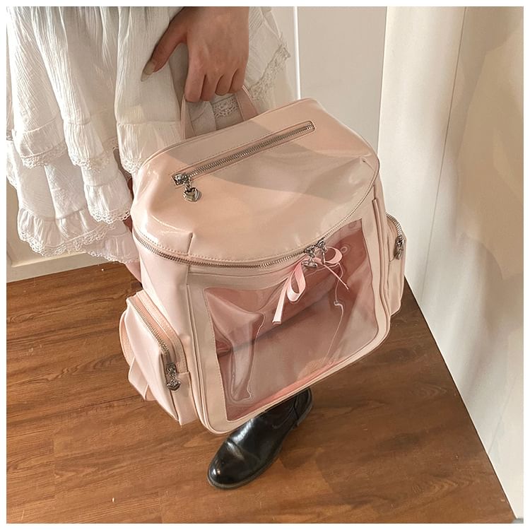 Multi-Pocket PVC Panel Backpack