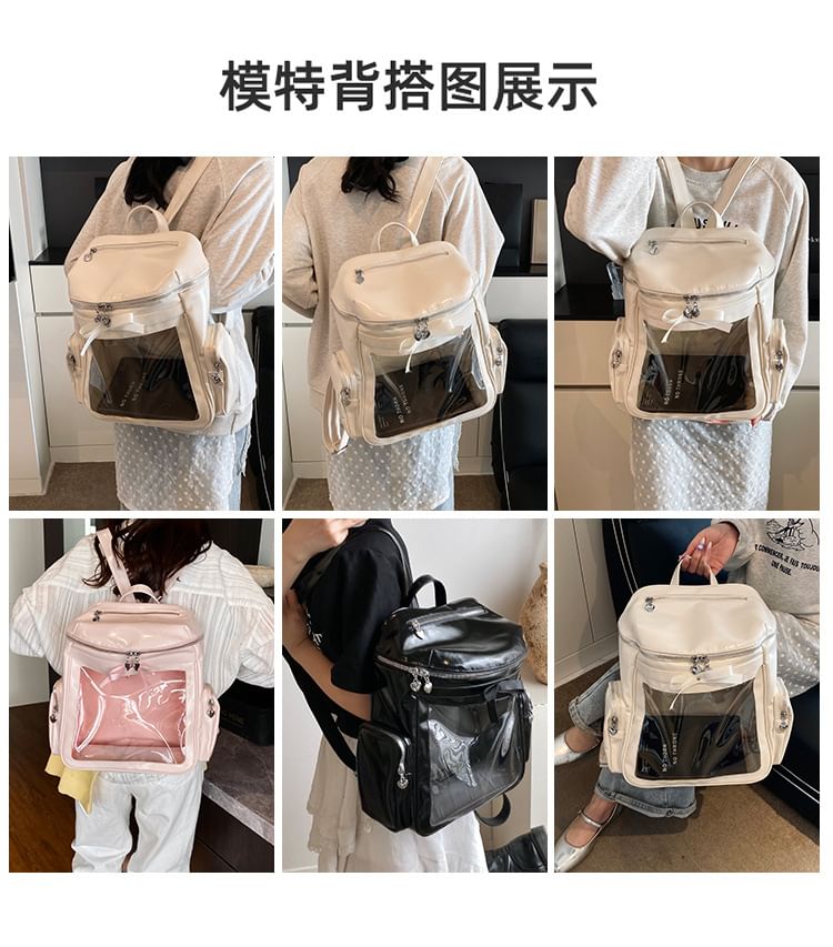 Multi-Pocket PVC Panel Backpack