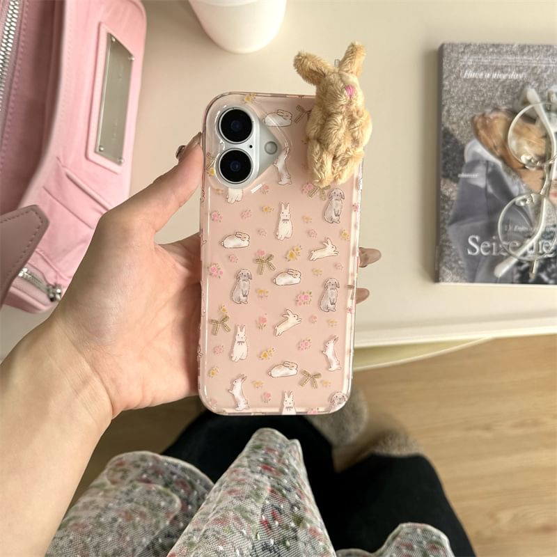 Rabbit Phone Case / Adhesive Decoration / Set