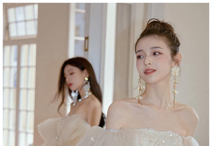 Off-Shoulder Sequin Bow Back Mini Sheath Cocktail Dress