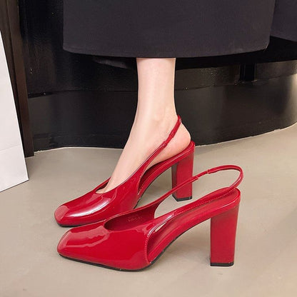 Heel Mules Slingback Chunky