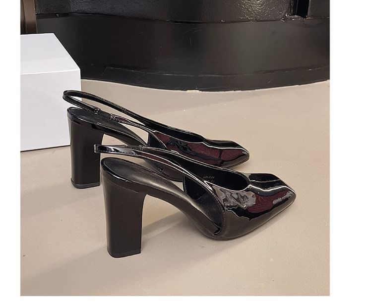 Heel Mules Slingback Chunky